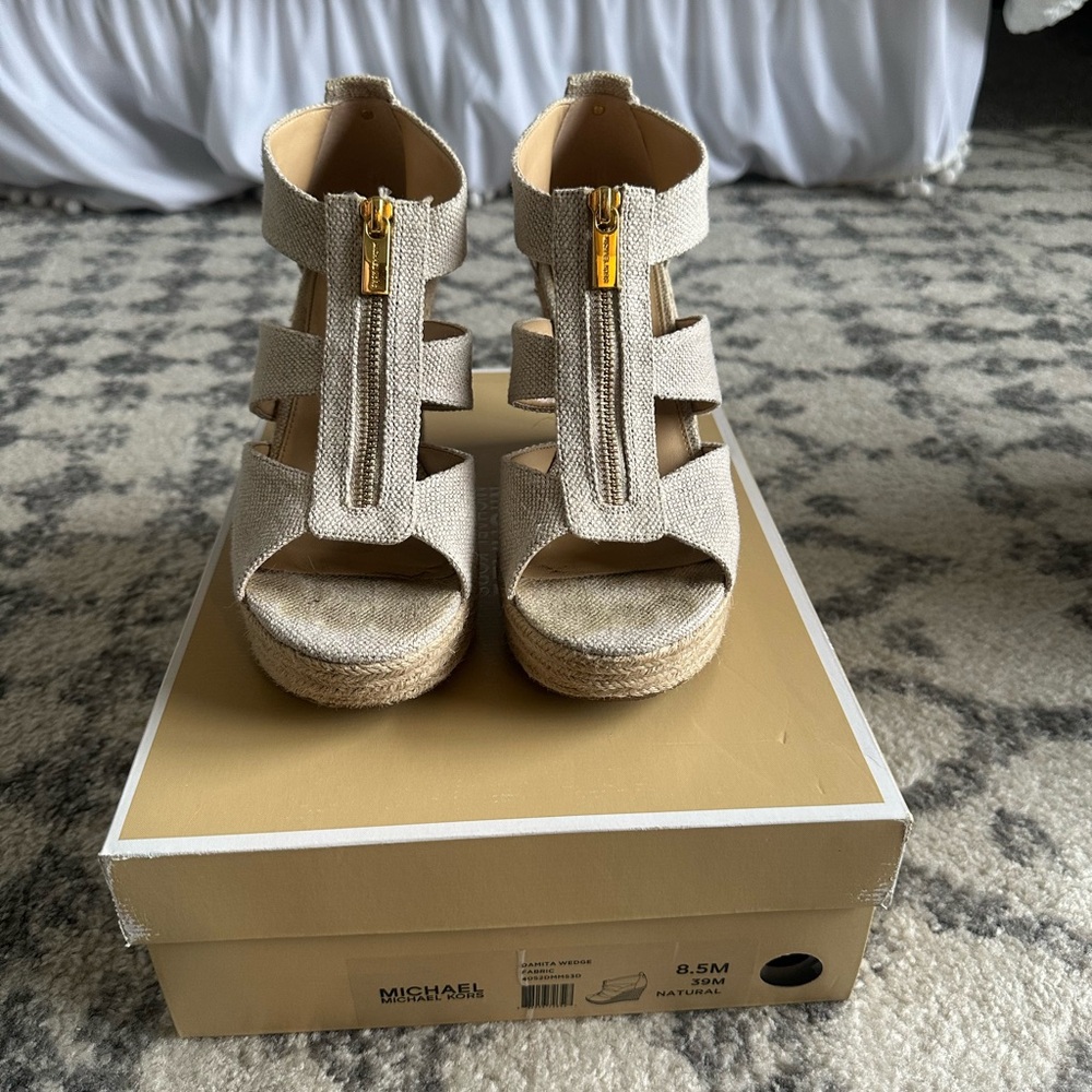 Michael Kors Women's Beige Wedge Sandals